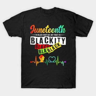 Juneteenth Blackity Heartbeat Black History African America T-Shirt